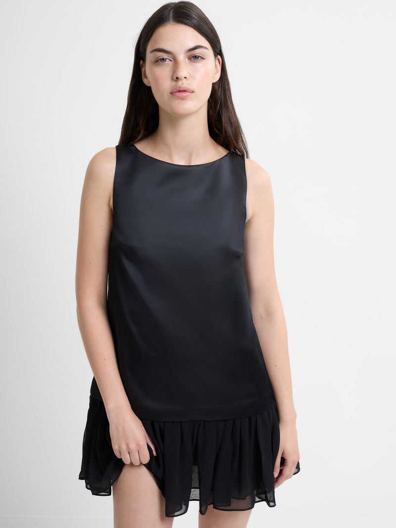 Marina Silky Ruched Hem Mini Dress