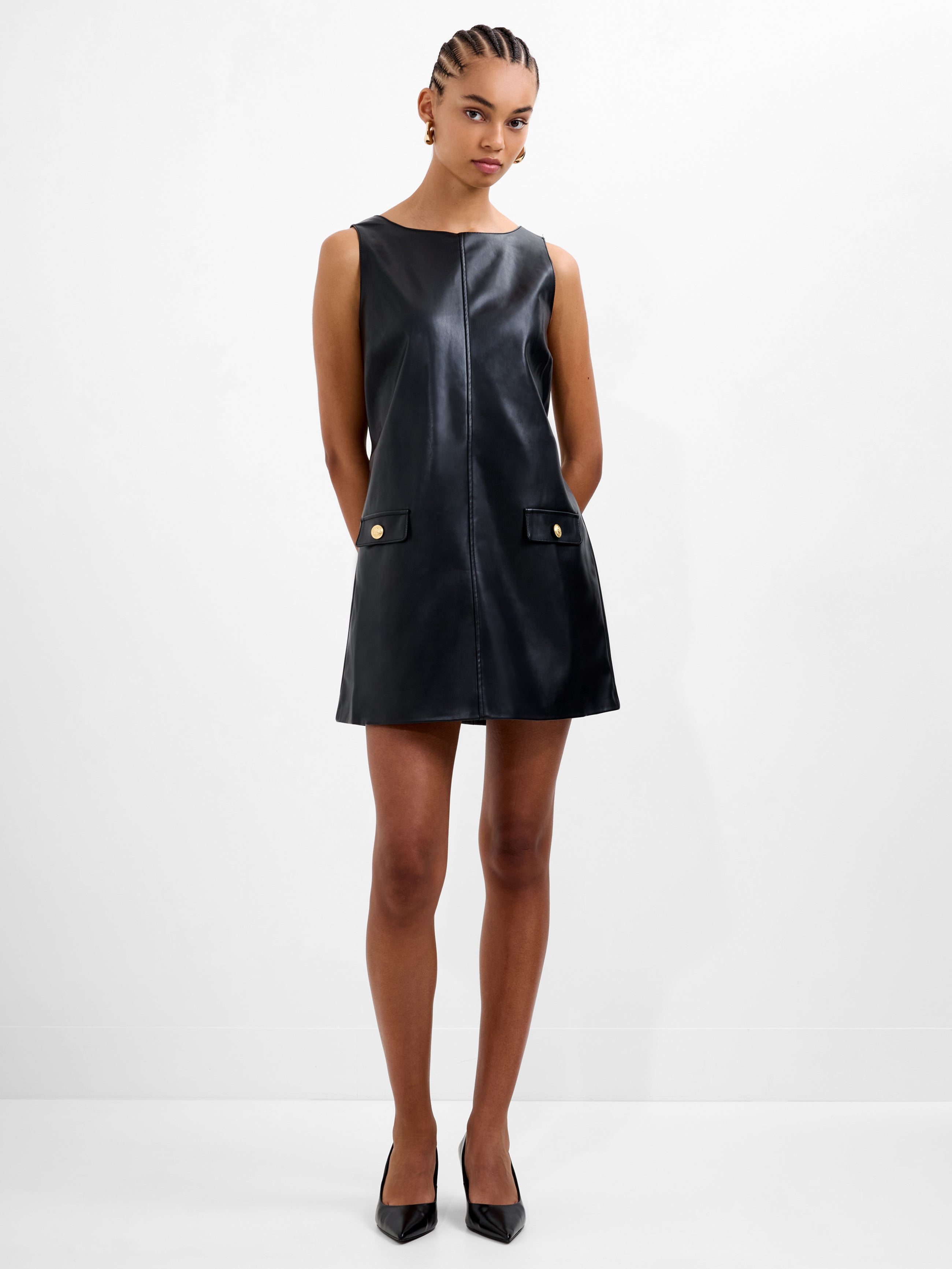 french connection abri leather dress Fashion month leather trend on the high street