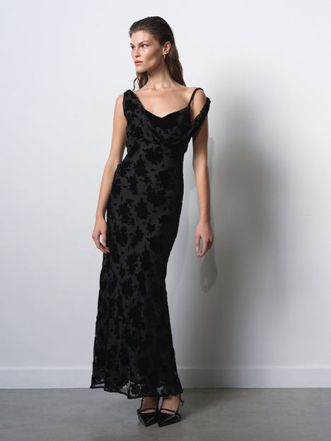 Kara Devore Twisted Midi Dress