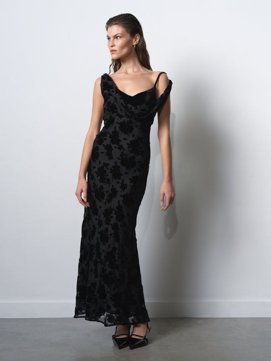 Kara Devore Twisted Midi Dress