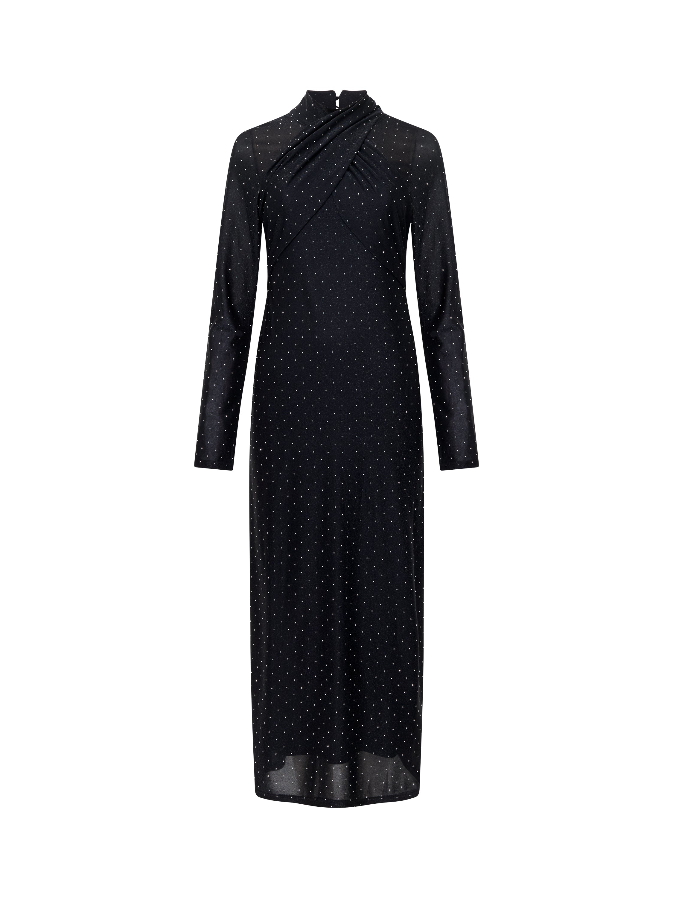 Shosana Hotfix Diamante Wrapover Midi Dress