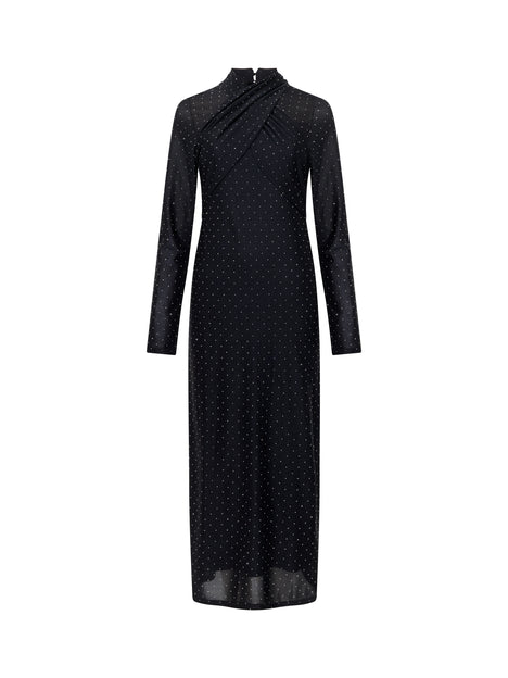 Shosana Hotfix Diamante Wrapover Midi Dress