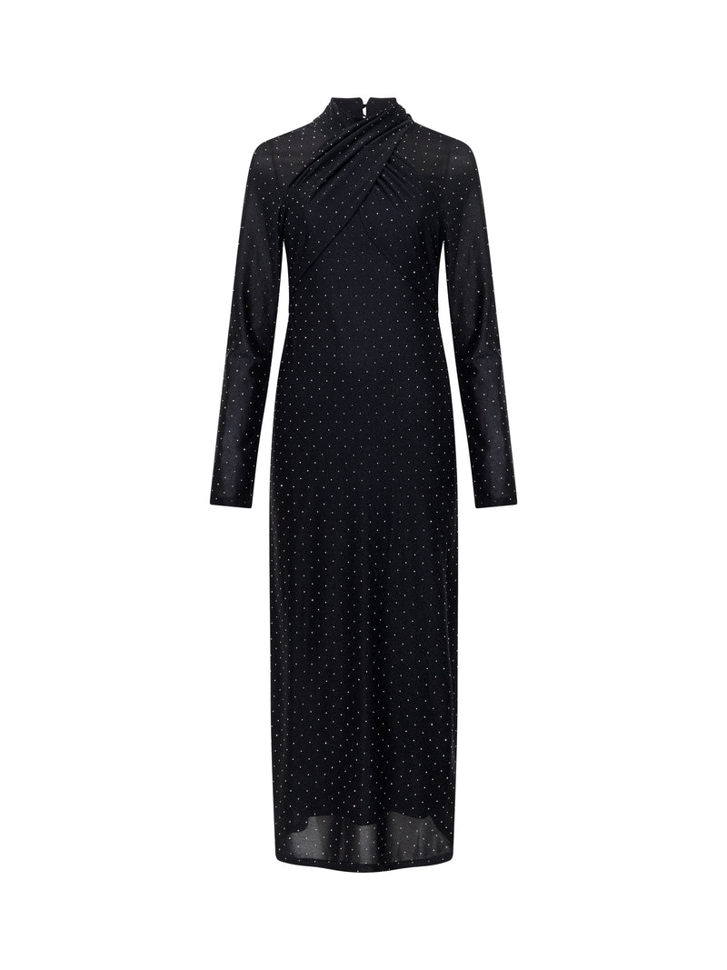 Shosana Hotfix Diamante Wrapover Midi Dress