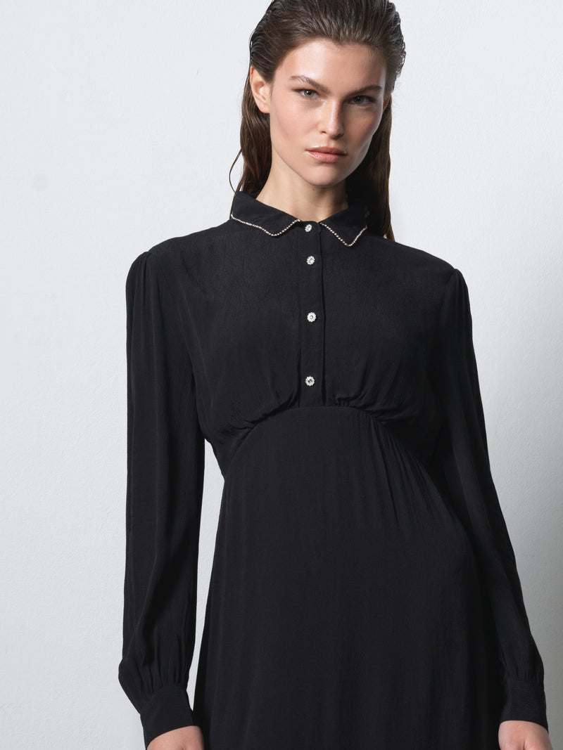 Lizzy Eco Diamante Collar Midi Dress