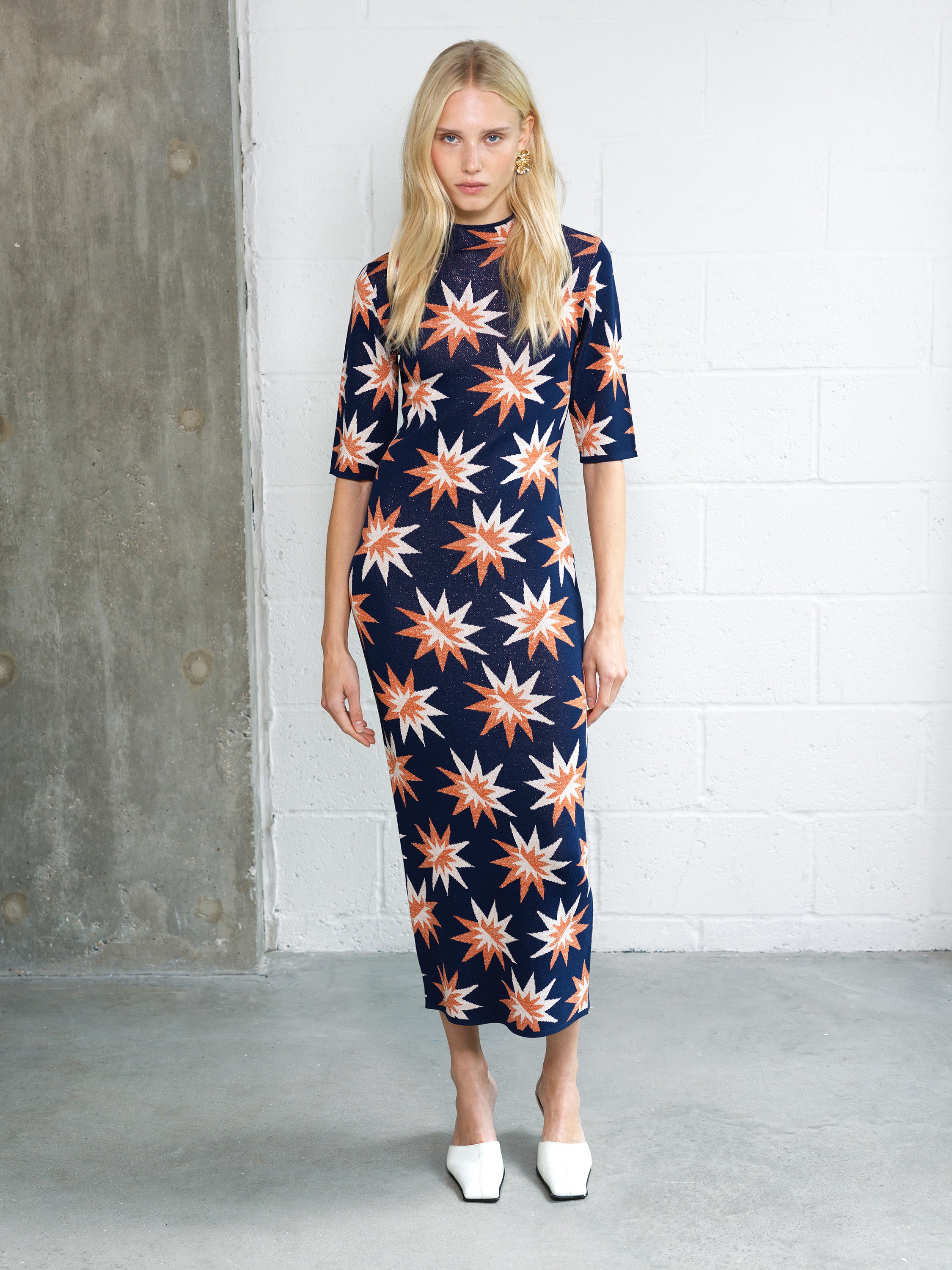 Imelda Star Jacquard Knit Dress