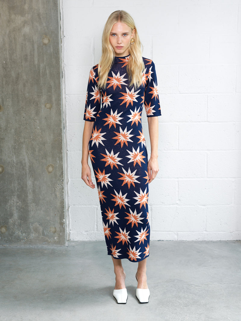 Imelda Star Jacquard Knit Dress