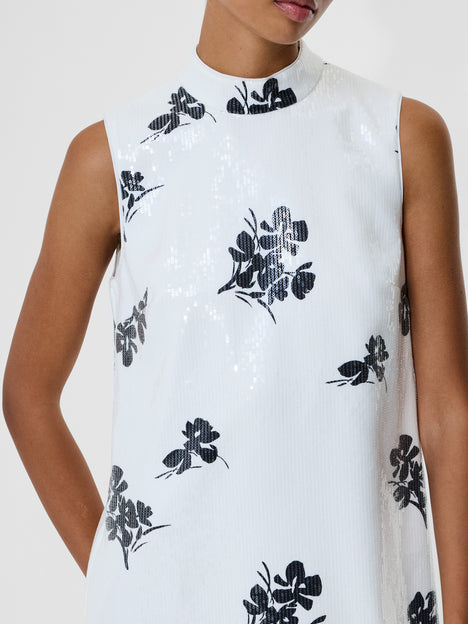 Madeline Floral Sequin Sleeveless Mini Dress