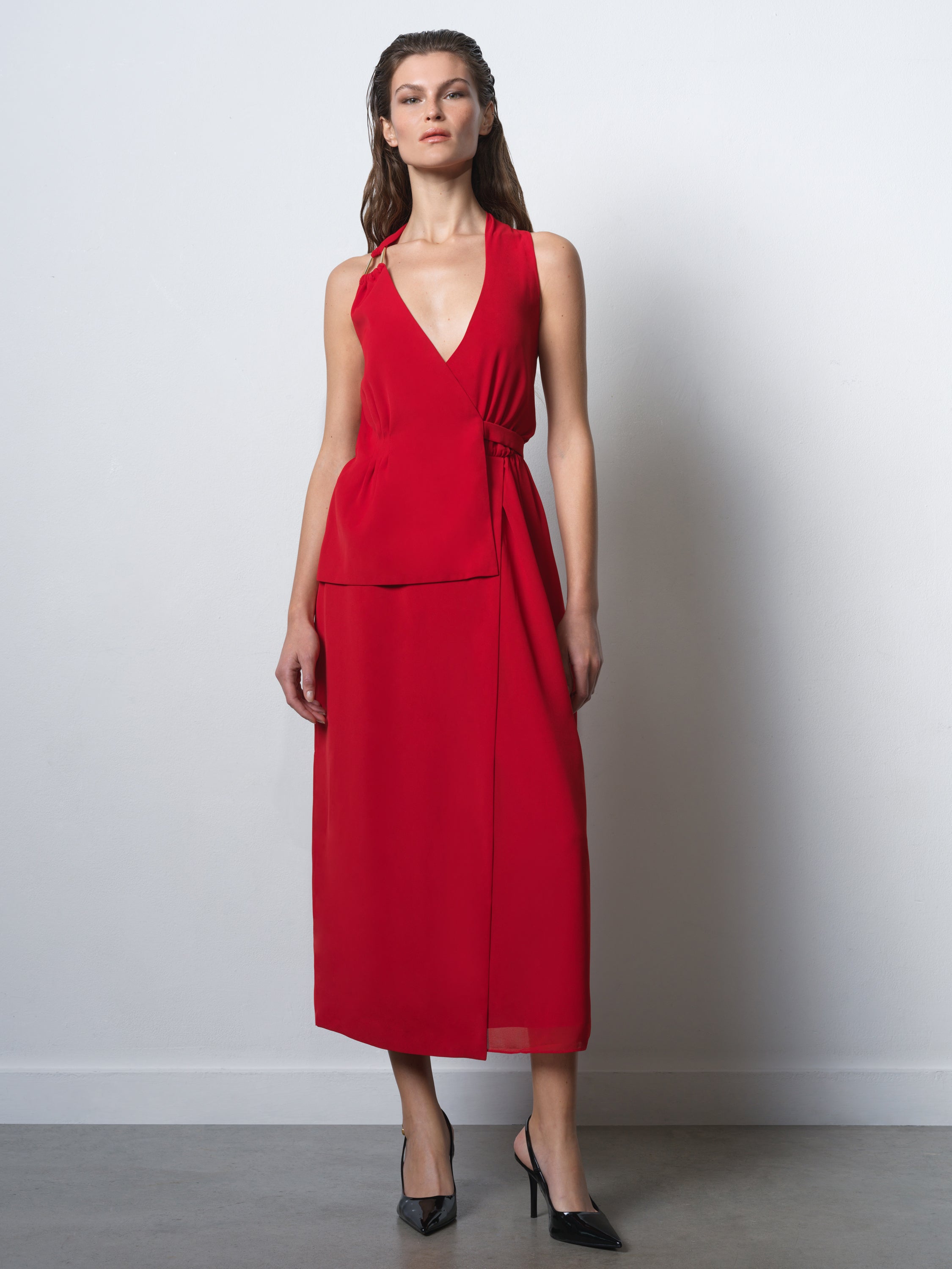Vinnie Eden Tailored Dress Lipstick Red