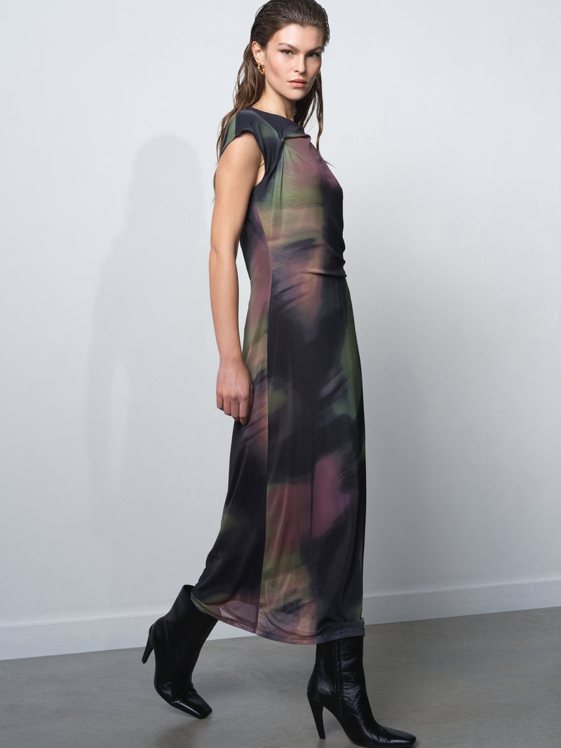 Lara Terissa Mesh Dress Lara Green Multi French Connection UK Lara Terissa Mesh Dress Lara Green Multi French Connection UK