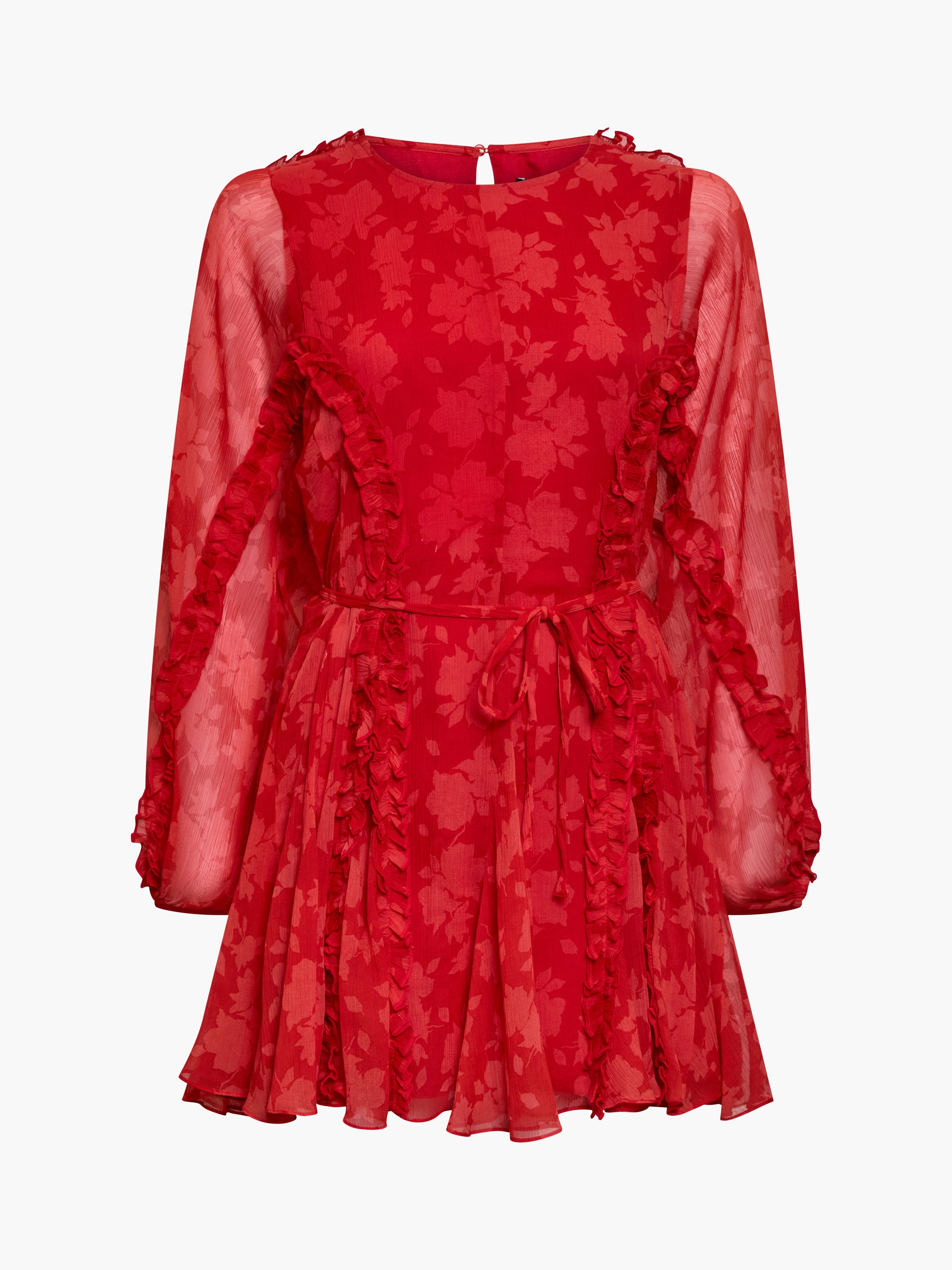 Kara Print Long Sleeve Flared Mini Dress