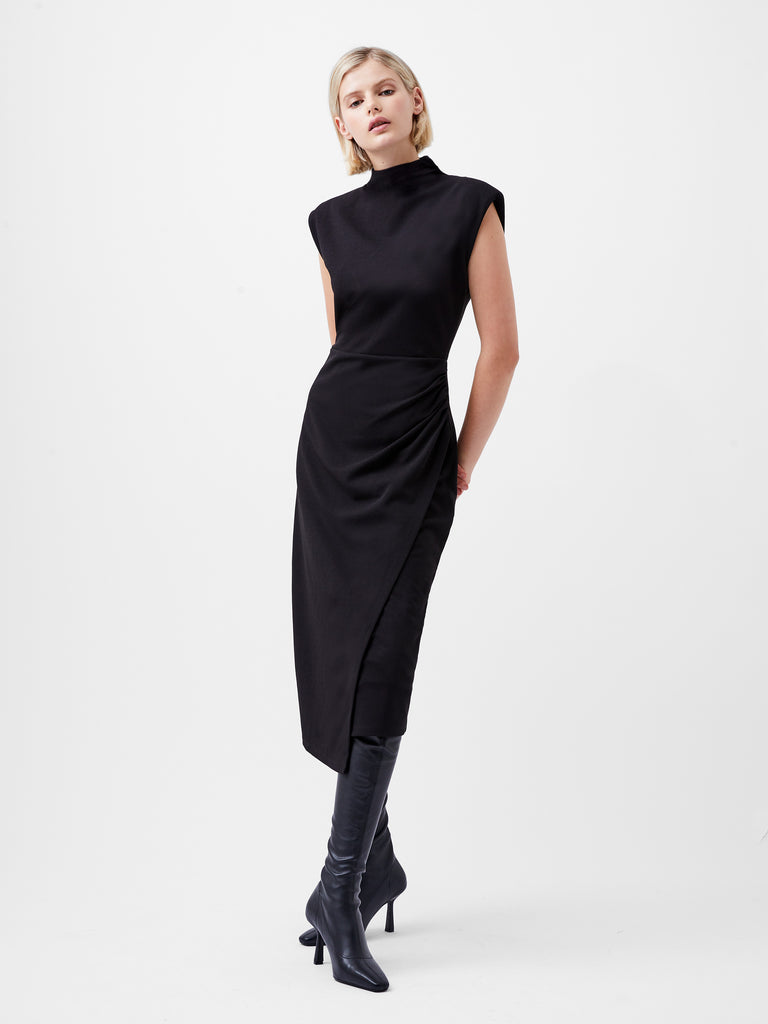 french connection frances jersey dress Textured Jersey Dress Blackout