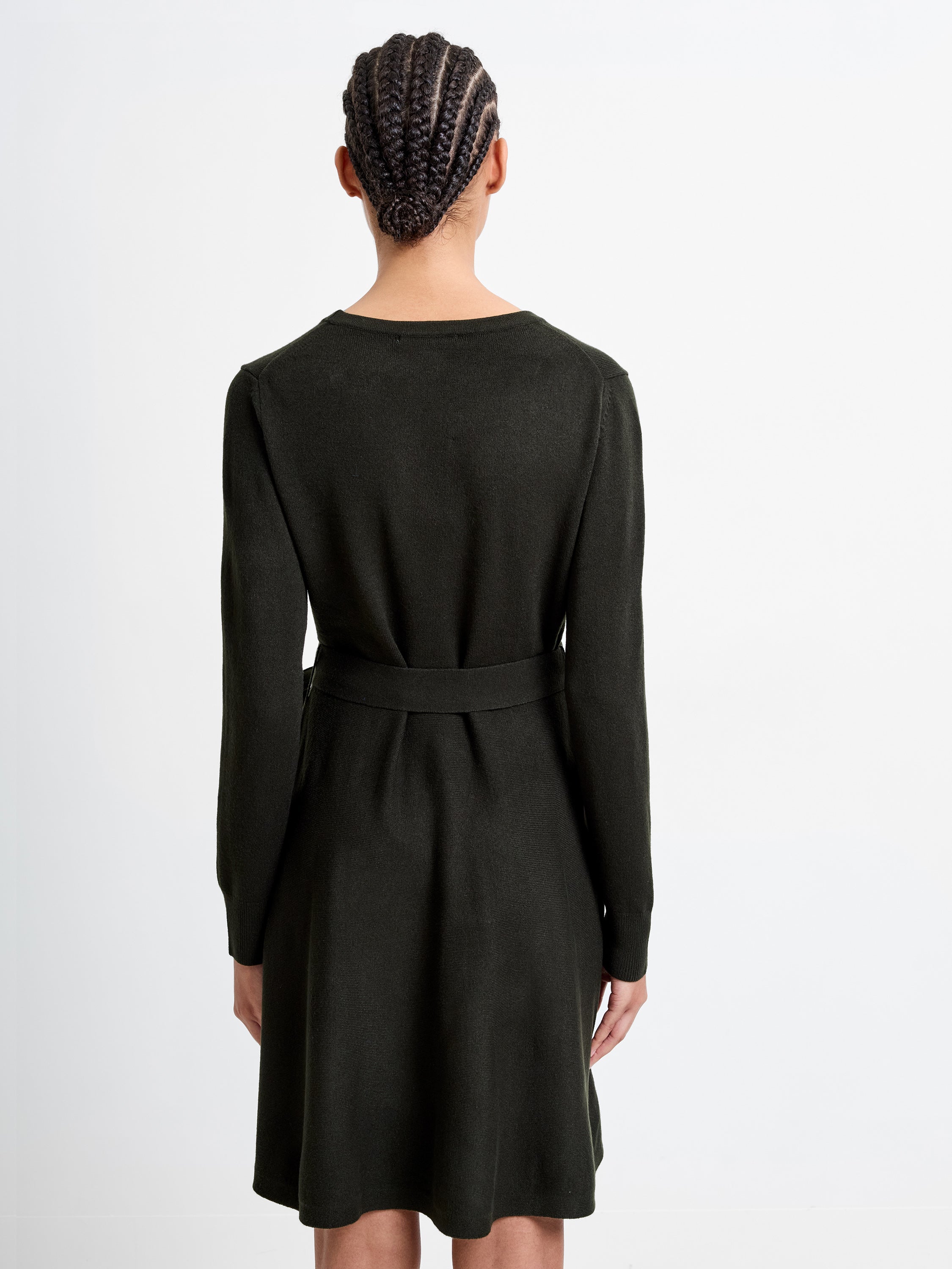 french connection long sleeve faux wrap sweater dress Babysoft Wrap Mini Dress Brunswick Green