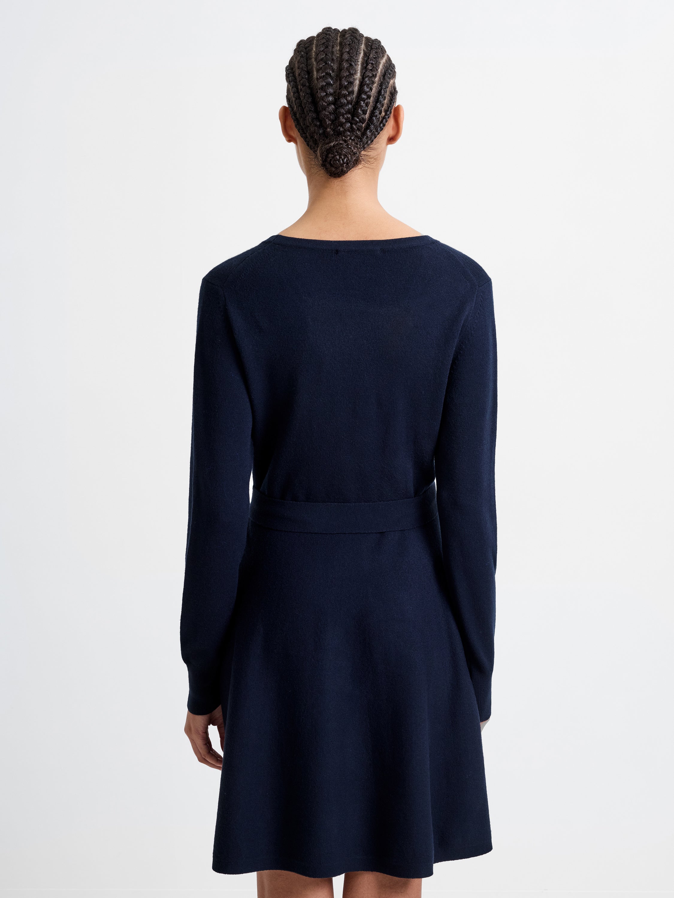 navya wrap mini dress Navy Short Sleeve Wrap Mini Dress