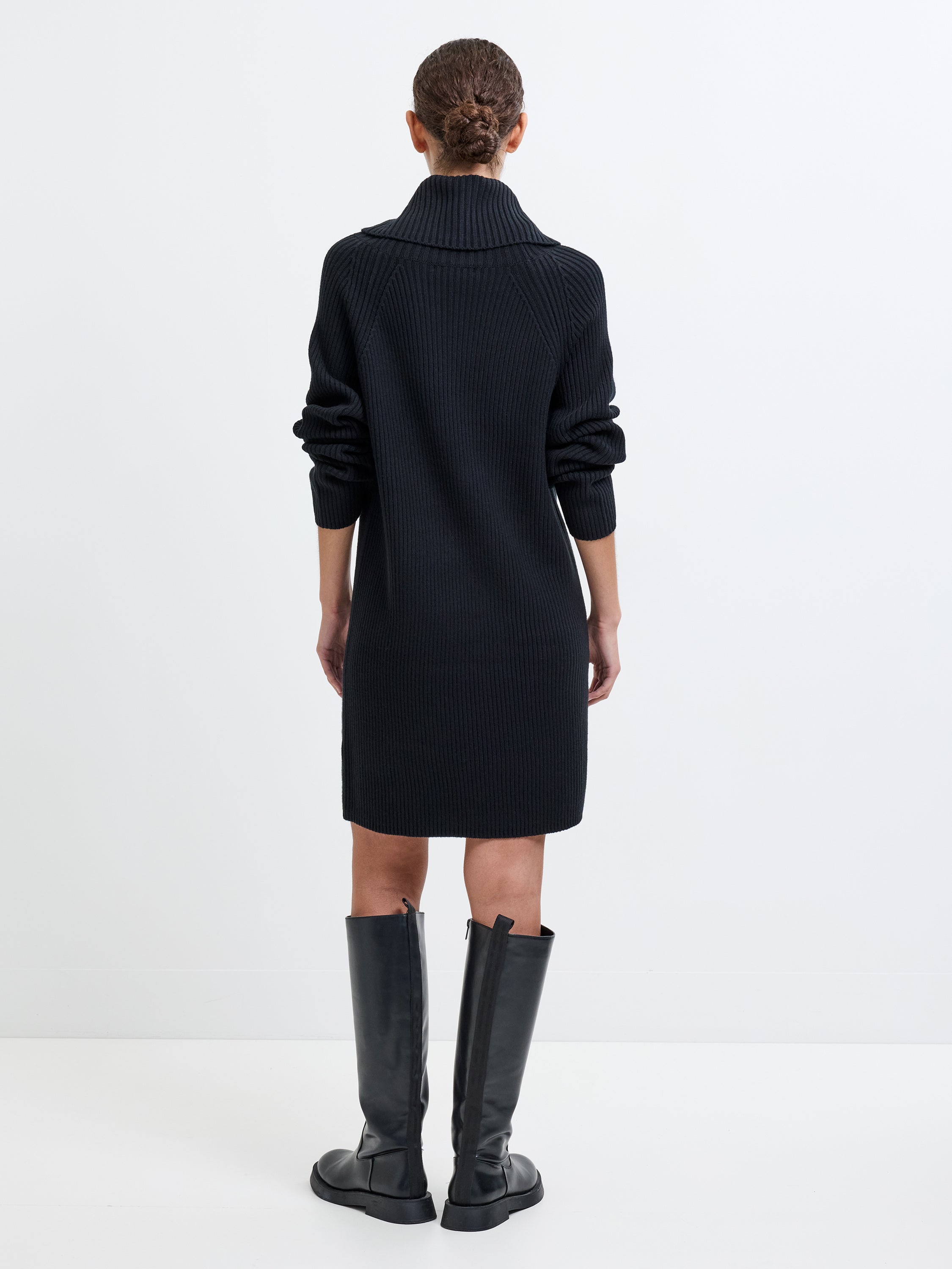 Babysoft Roll Neck Ribbed Knit Dress