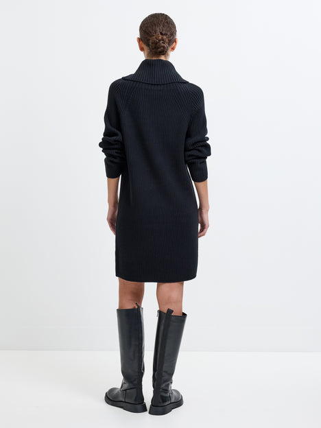 Babysoft Roll Neck Ribbed Knit Dress