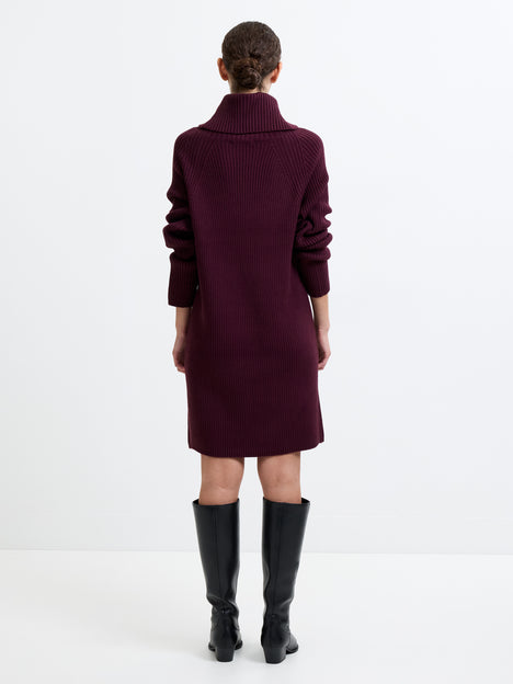 Babysoft Roll Neck Ribbed Knit Dress