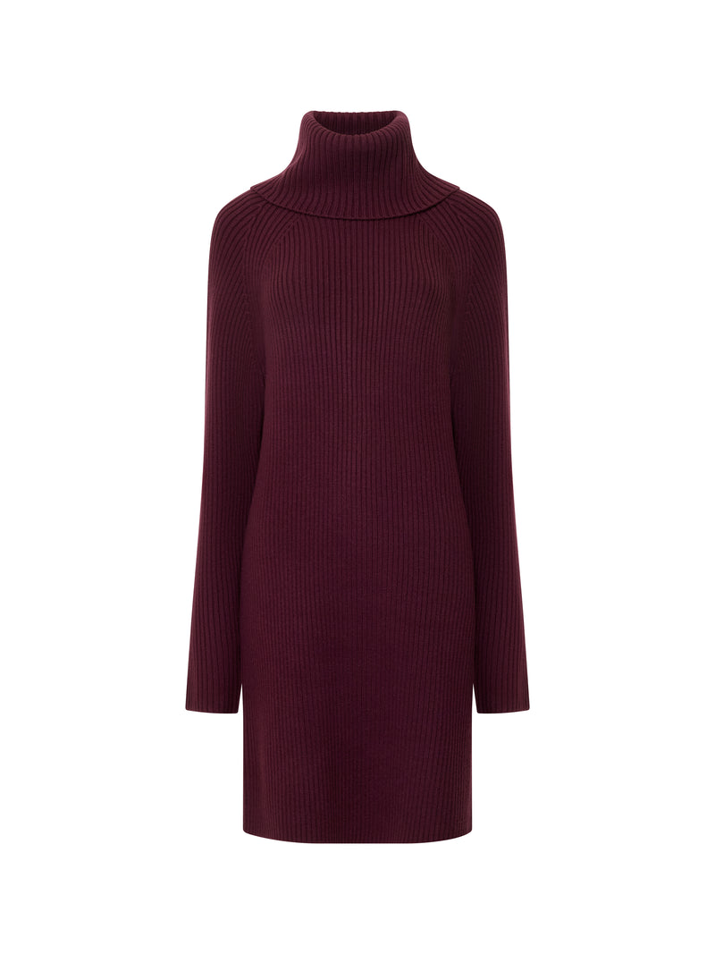 Babysoft Roll Neck Ribbed Knit Dress