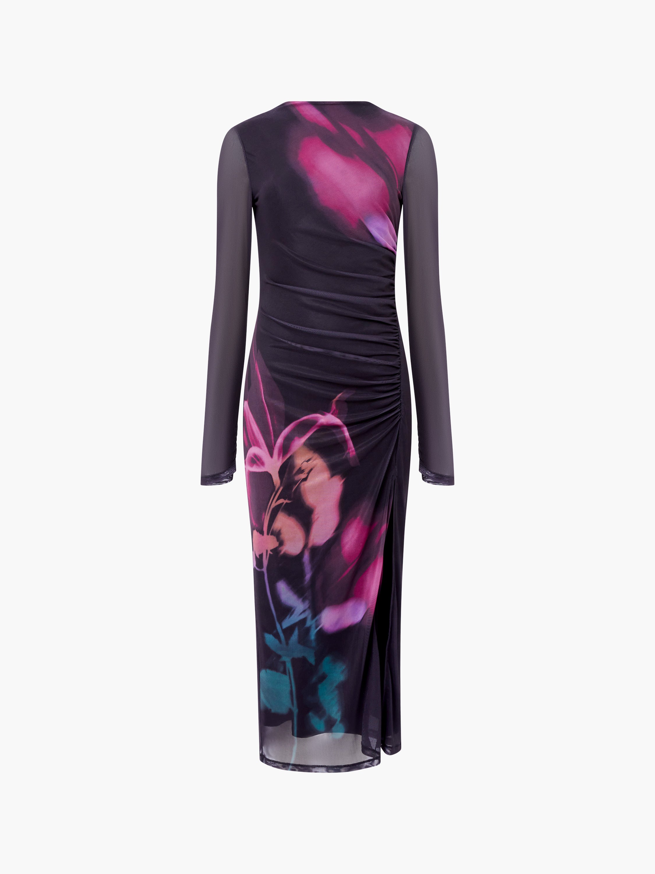 Smokey Placement Floral Long Sleeve Dress