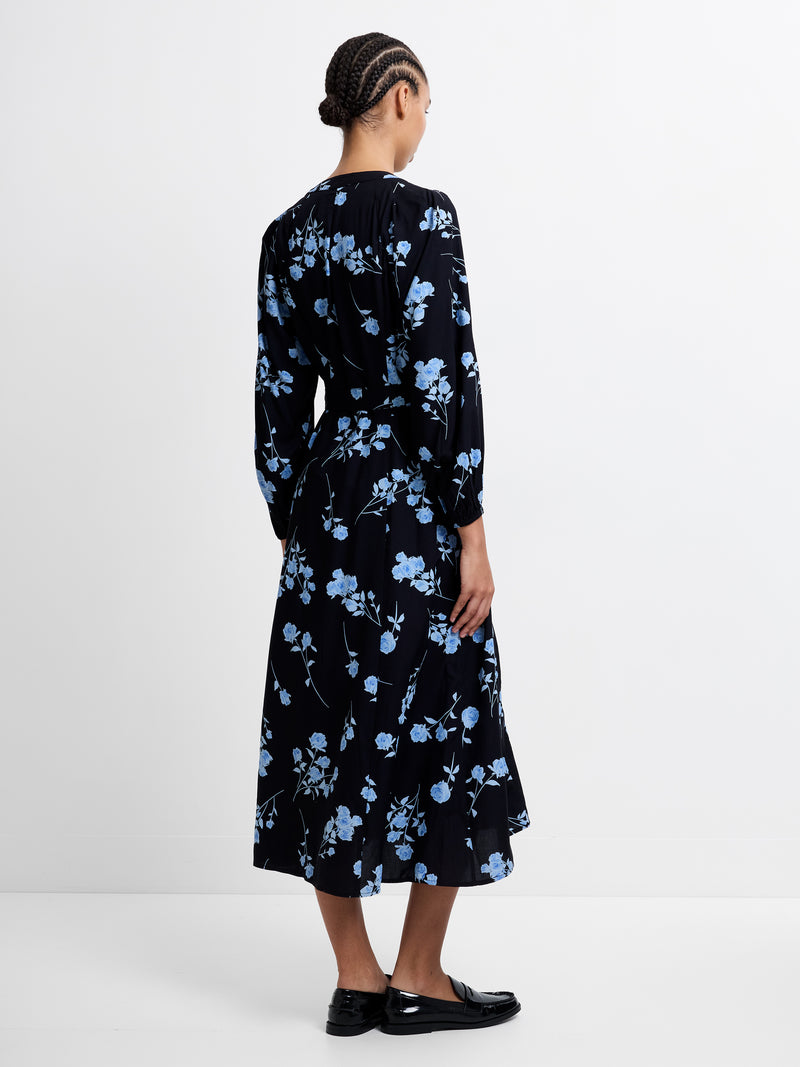 Alessandra Puff Sleeve Belted Dress