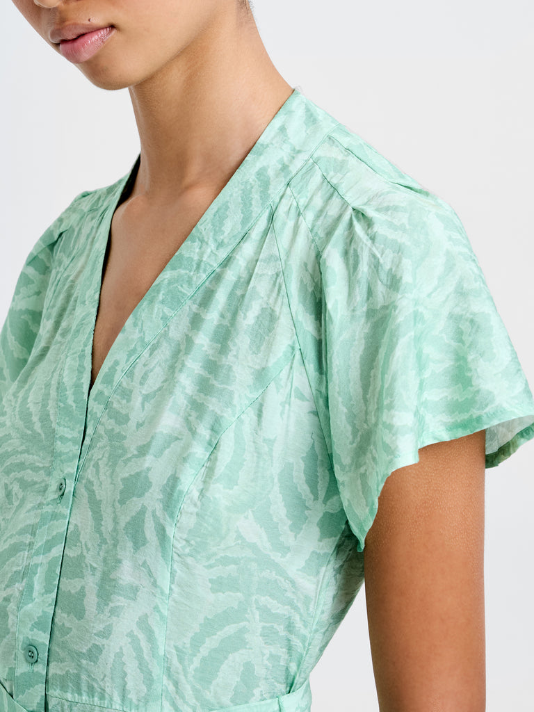 sachin and babi light blue dress Abstract Green Printed Midi Dress Minted Green