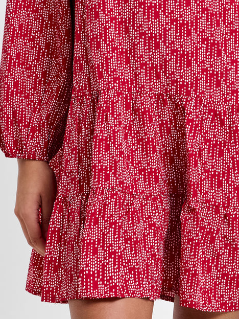 Abstract Swing Half Zip Dress