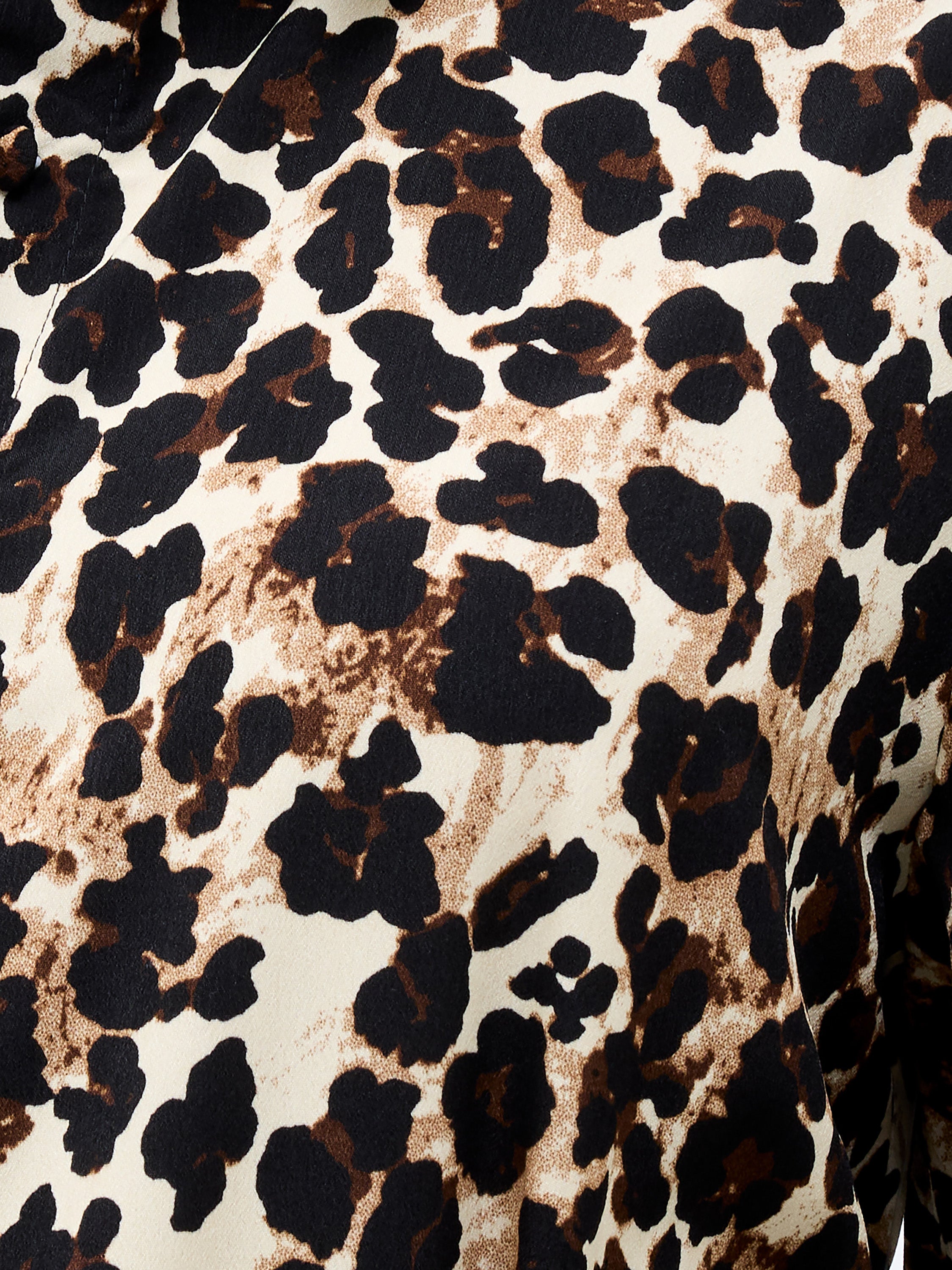 Leopard Print Short Sleeve Swing Dress