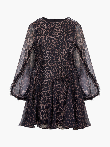 Leopard Ruffle Mini Dress