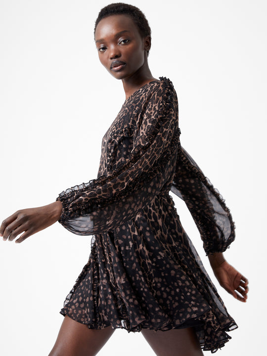 Leopard Ruffle Mini Dress