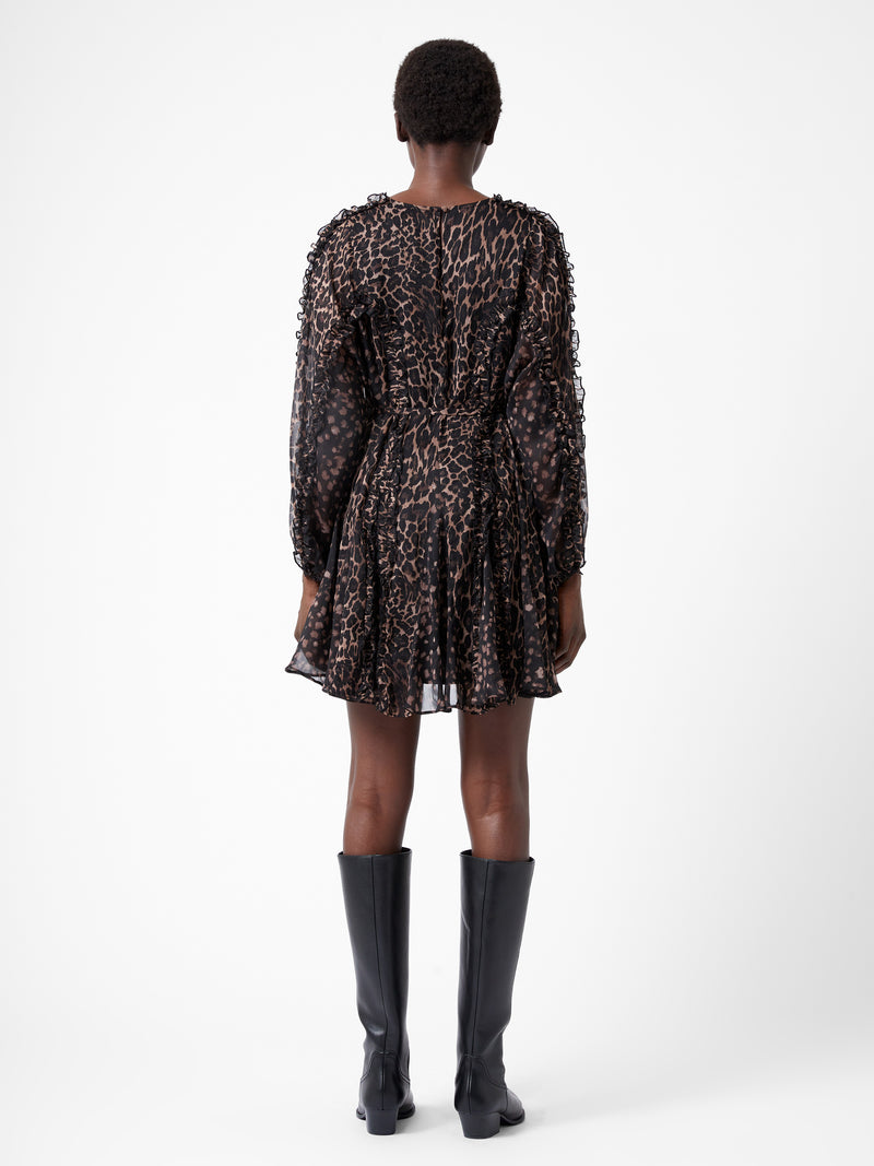 Leopard Ruffle Mini Dress
