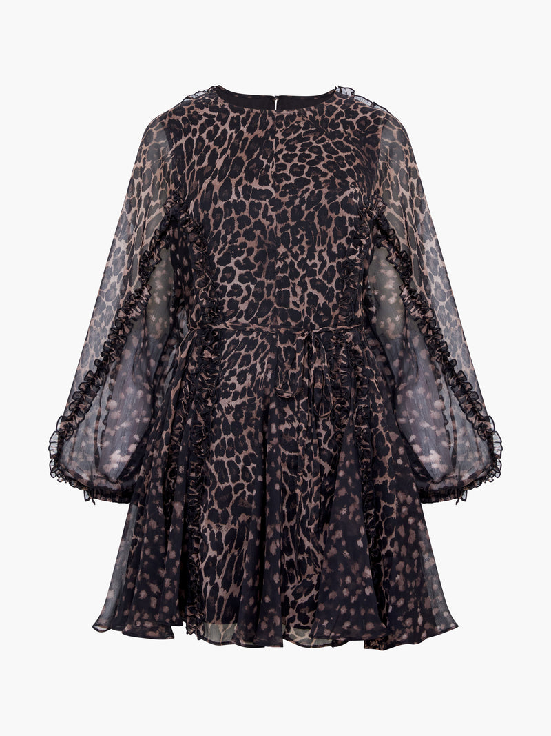 Leopard Ruffle Mini Dress