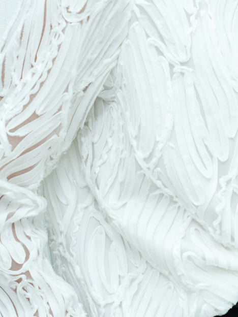 Margot White 3D Textured Long Sleeve Shirt