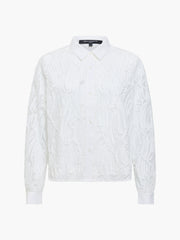 Margot White 3D Textured Long Sleeve Shirt