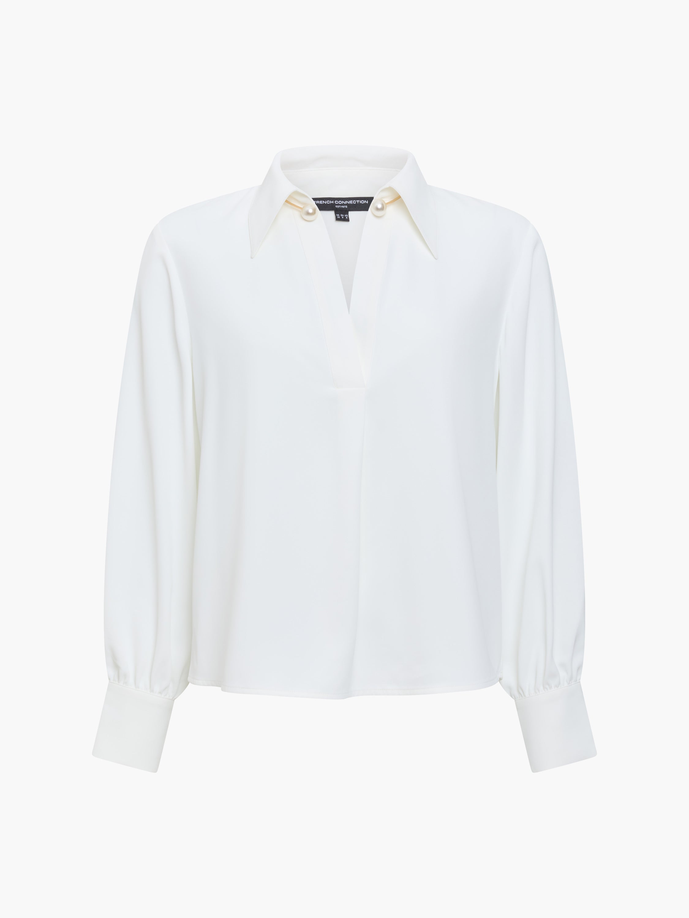 Arezzo White Pearl Trim Shirt