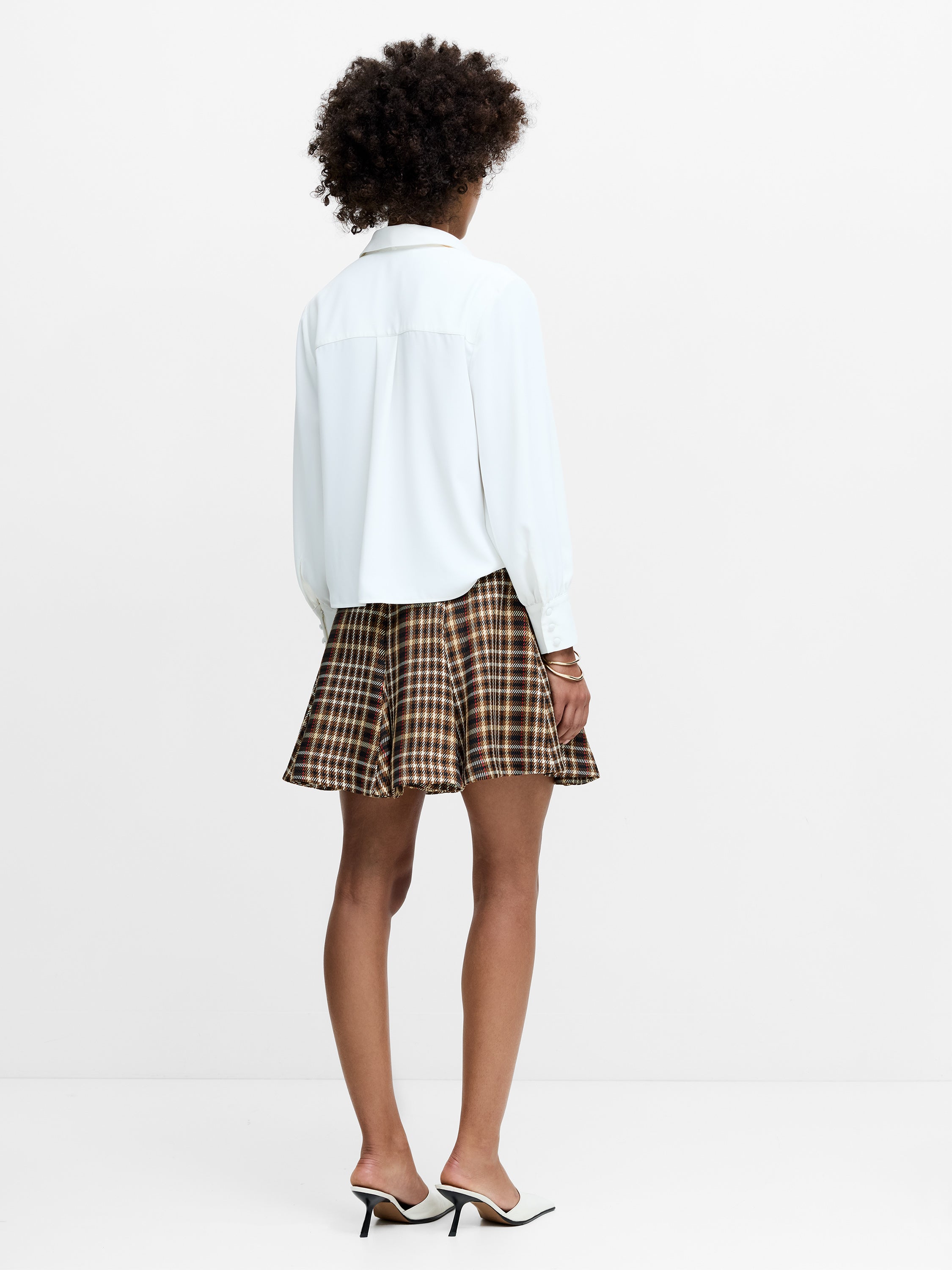 Arezzo White Pearl Trim Shirt