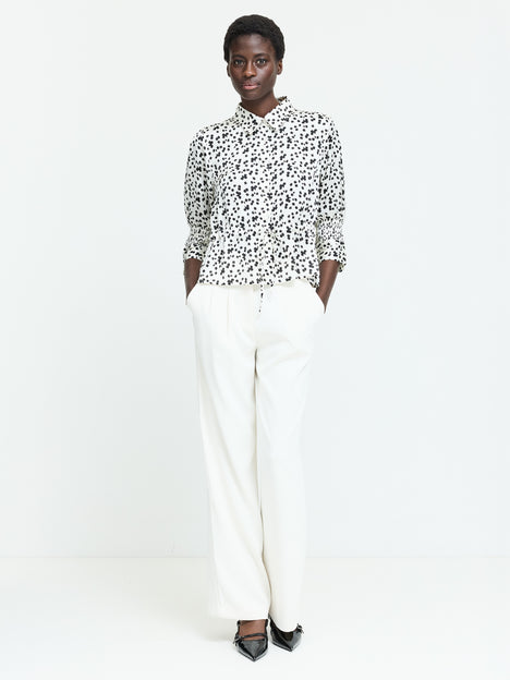 Harriet Monochrome Floral Tie Waist Top