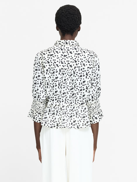 Harriet Monochrome Floral Tie Waist Top