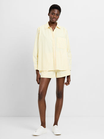 Stripe Relaxed Popover Shirt