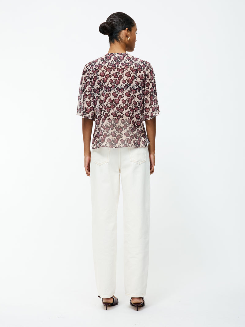 Elyse Hallie Crinkle Short Sleeve Top