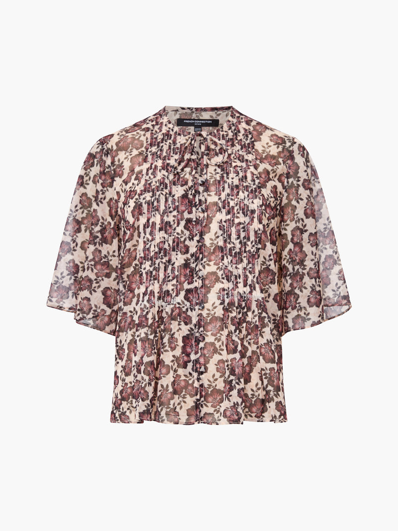 Elyse Hallie Crinkle Short Sleeve Top