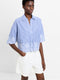 Stripe Embroidered Hem Popover Shirt