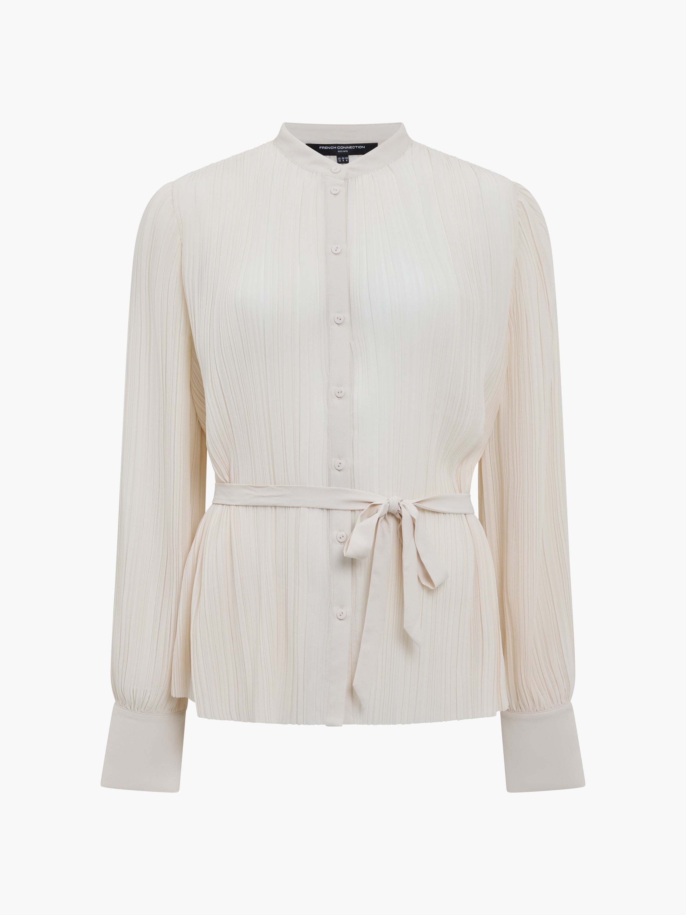 Noelle Plisse Military Tie Up Blouse