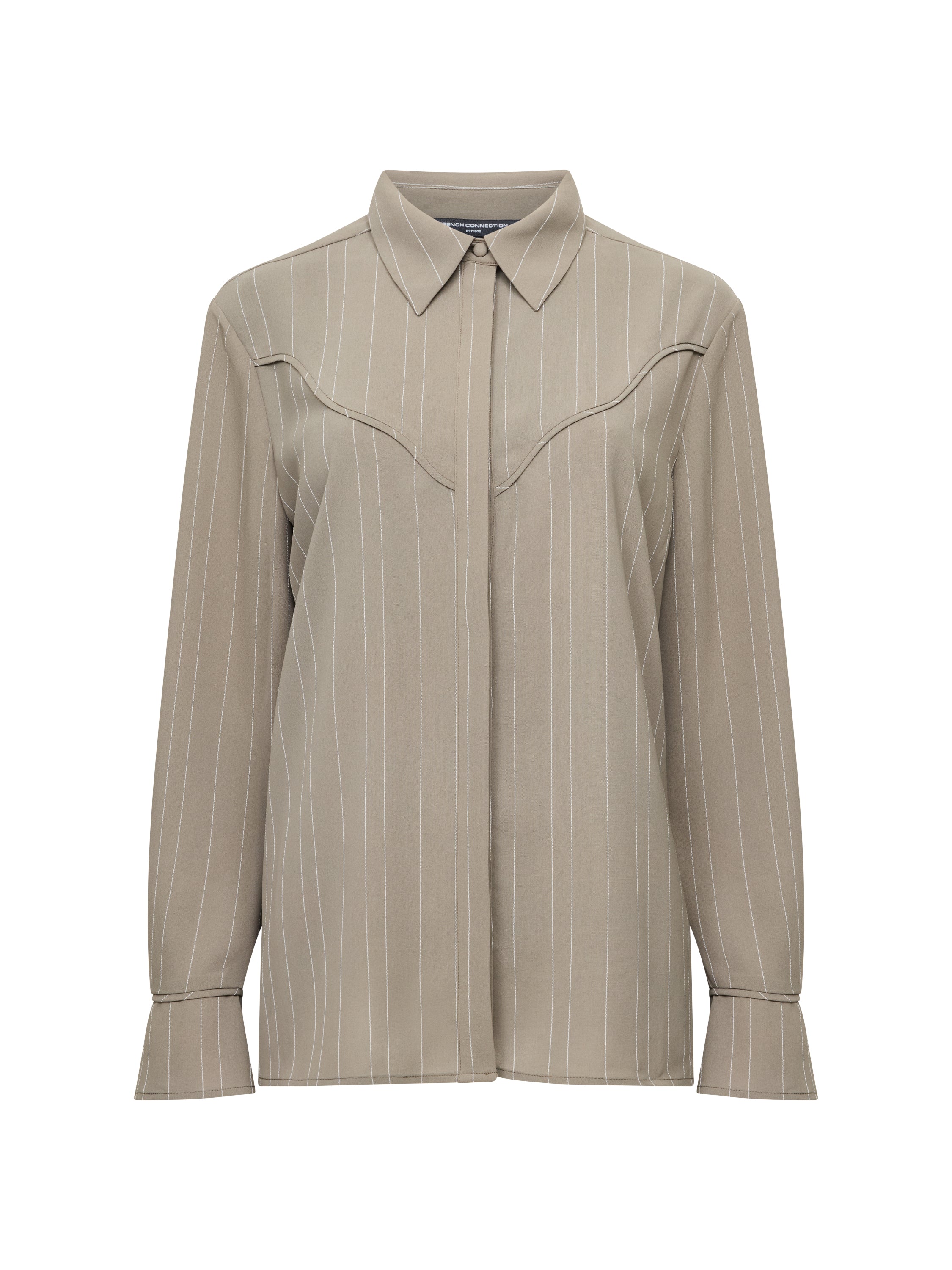 Erma Pinstripe Contrast Yoke Western Shirt
