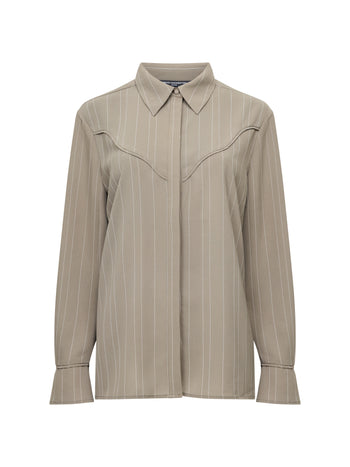 Erma Pinstripe Contrast Yoke Western Shirt