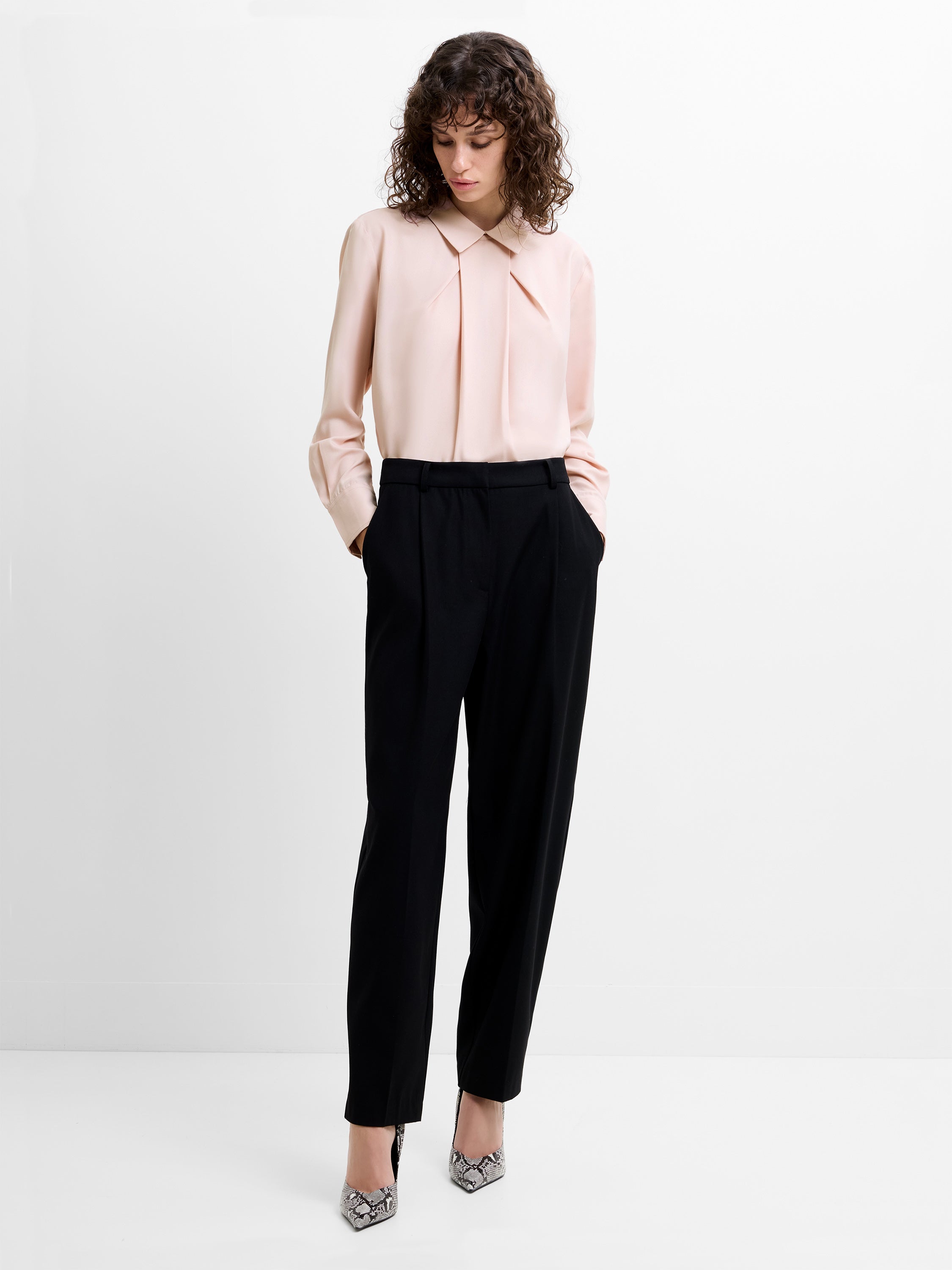 Mila Georgette Pleat Popover Shirt