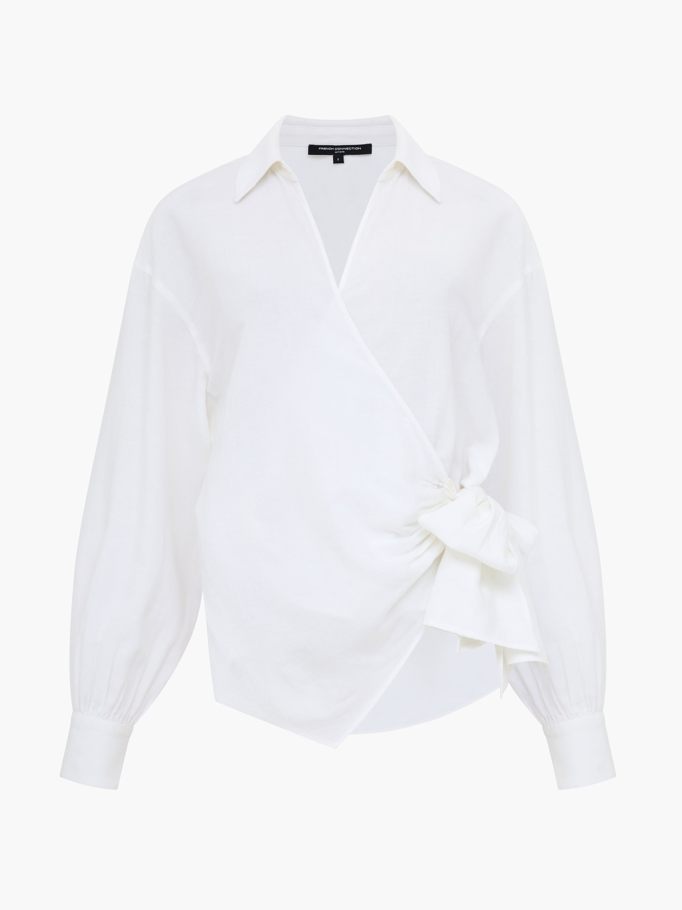 Ariette Linen Blend Wrap Over Shirt