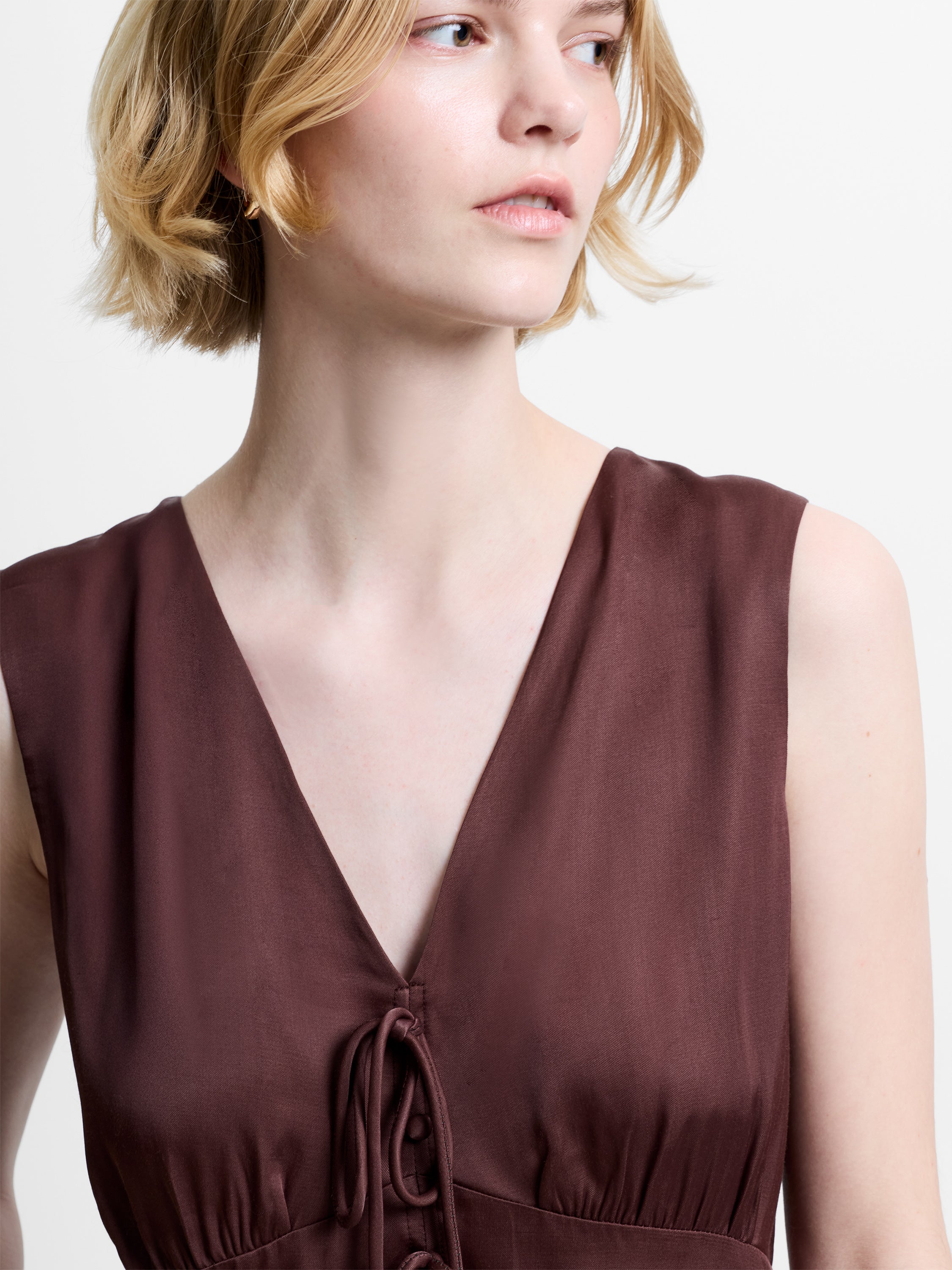 Candice Satin Bow Tie-Up Top