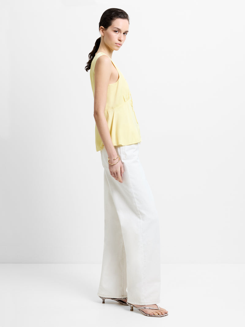 Candice Satin Bow Tie-Up Top