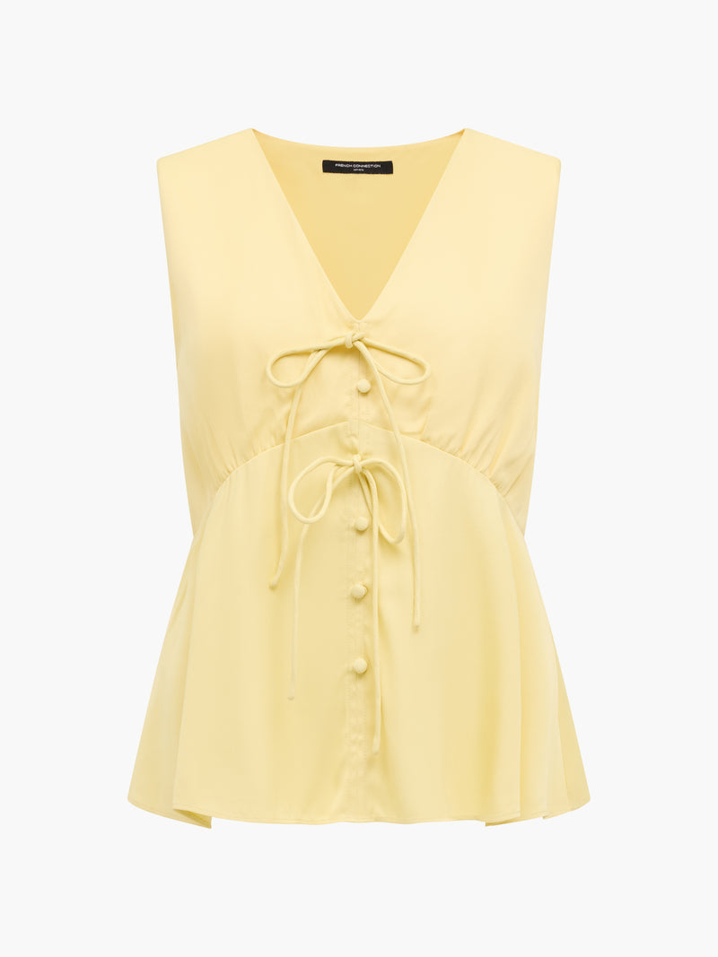Candice Satin Bow Tie-Up Top