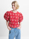 Rory Cotton Embroidered Puff Sleeve Top