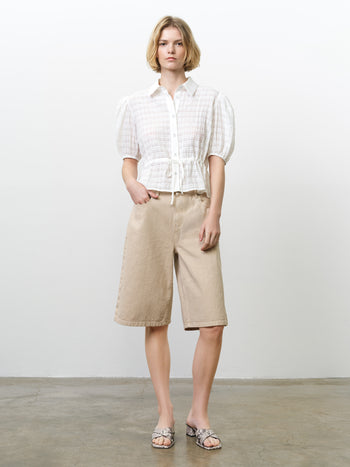 Shanaya Seersucker Drawstring Shirt